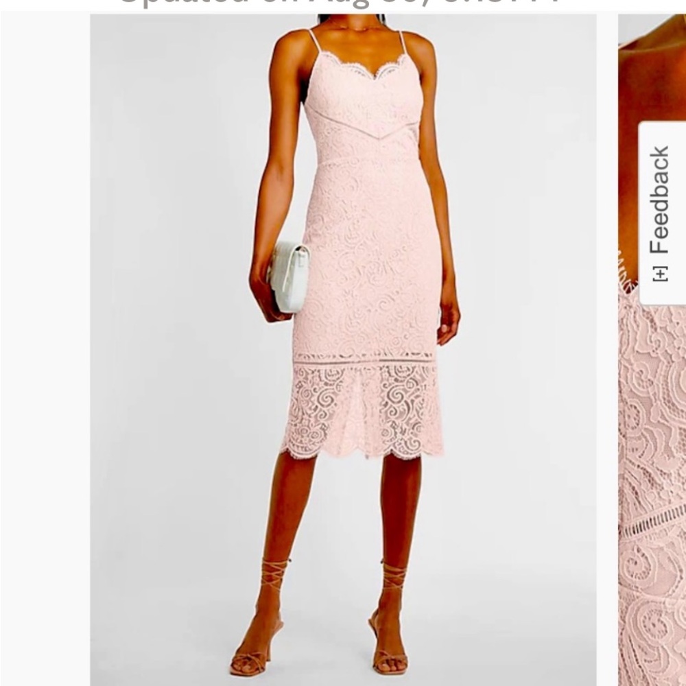 Express Pink Lace Layered Slip Dress NWT